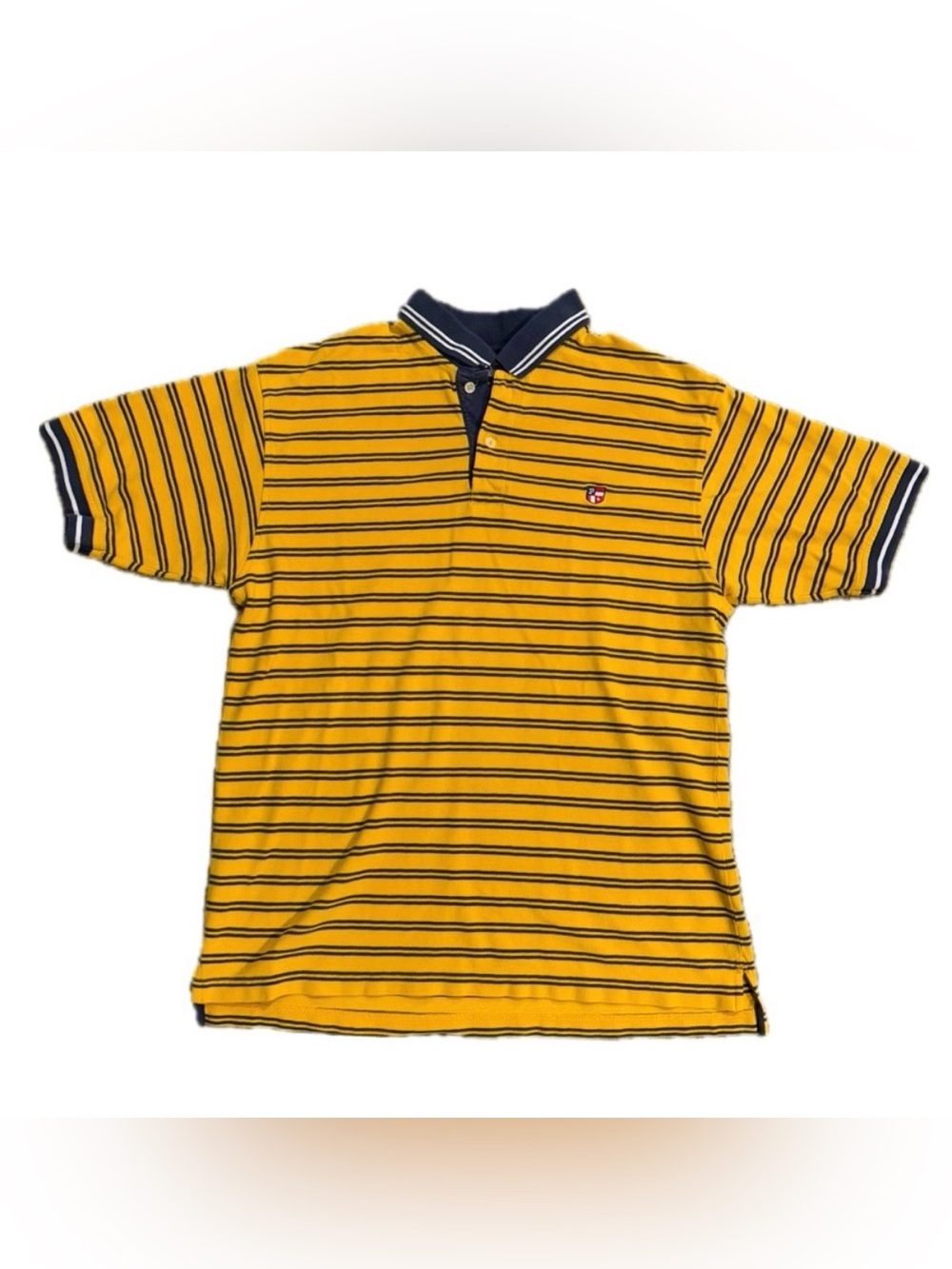 Vintage 90’s  U.S. Polo Assn. Striped Polo Shirt Men’s Large Yellow Black-Cotton